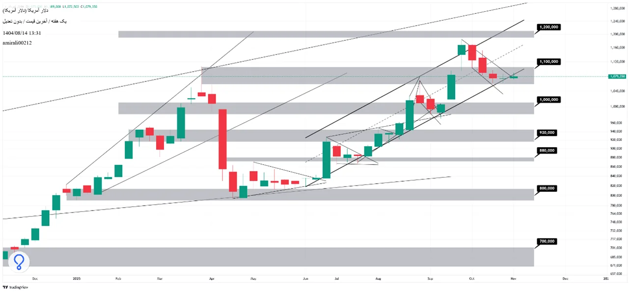 تحلیل بلندمدت دلار 14 آبان 1404